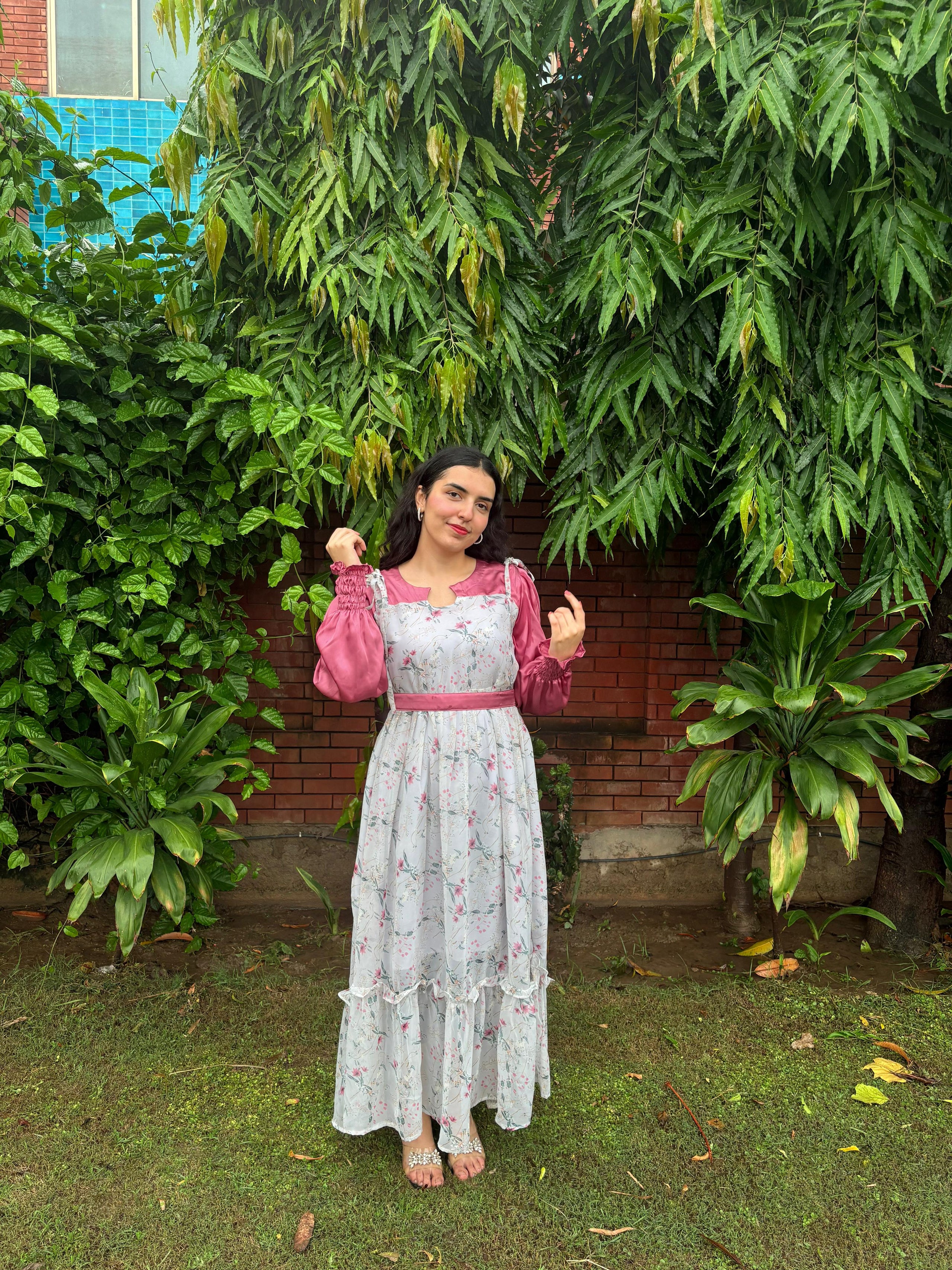 Dusky Petal Flared Frock